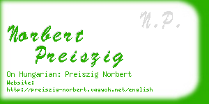 norbert preiszig business card